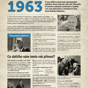 Narozeninové noviny 1963 s vlastní fotografií a textem