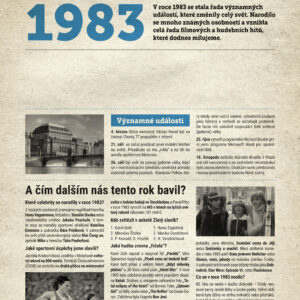 Narozeninové noviny 1983 s vlastní fotografií a textem