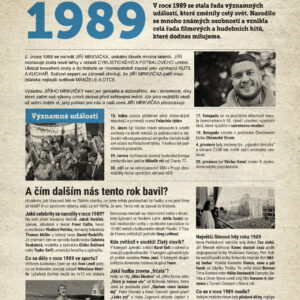 Narozeninové noviny 1989 s vlastní fotografií a textem