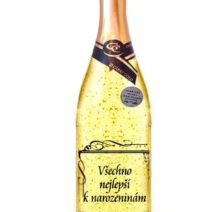 Šumivé Frizzante se zlatem s dárkovou krabicí - Všechno nejlepší k narozeninám