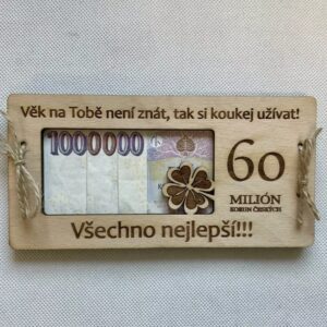 Dřevěné přání MILION - 60 let