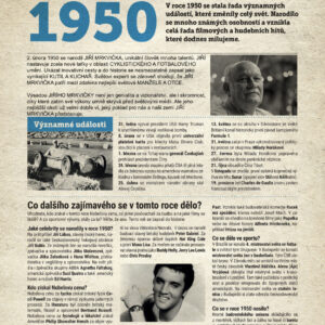 Narozeninové noviny 1950 s vlastní fotografií a textem