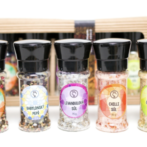 Dárková sada pěti mlýnků pepře a soli