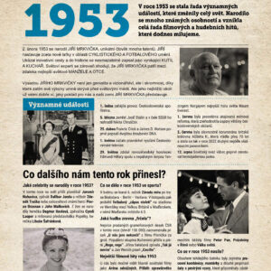 Narozeninové noviny 1953 s vlastní fotografií a textem