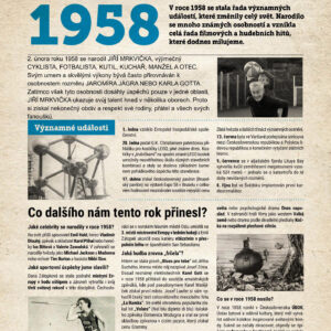 Narozeninové noviny 1958 s vlastní fotografií a textem
