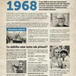 Narozeninové noviny 1968 s vlastní fotografií a textem